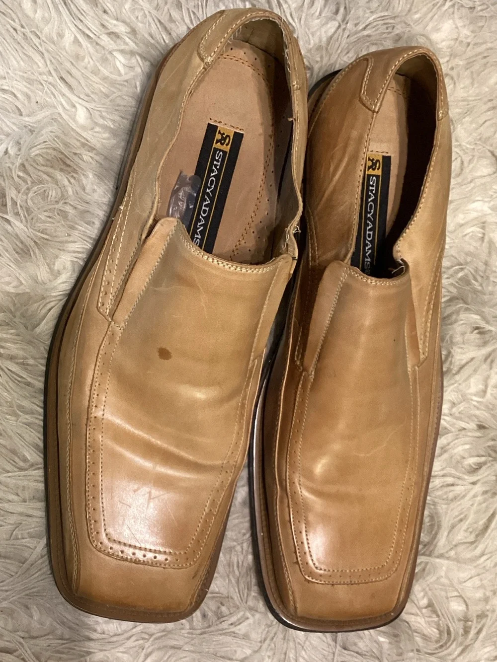 Stacy Adams Men’s Tan Leather Slip-On Loafers